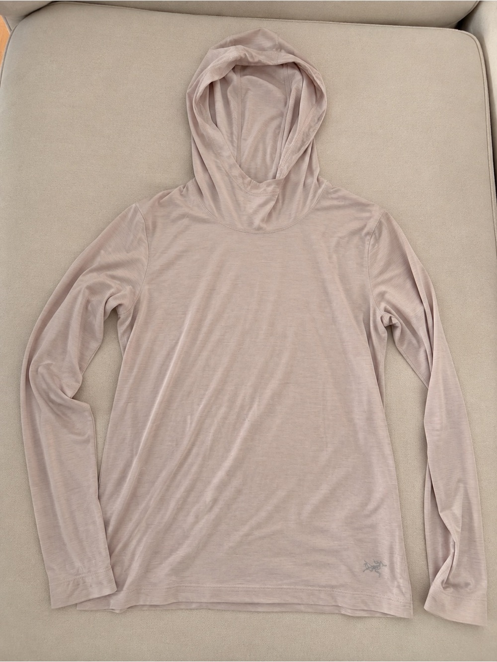 Arc'teryx Women's Lightweight Hooded Long-Sleeve Sweater in Light Pink/Taupe